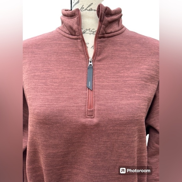 Athleta Sweatshirt Mahogany Heather Altitude Half Zip Polartec Womens Medium - Picture 4 of 14